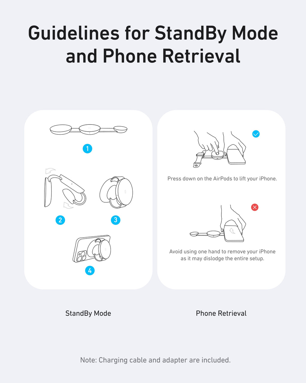 Anker guide for StandBy mode with phone retrieval for Keyword