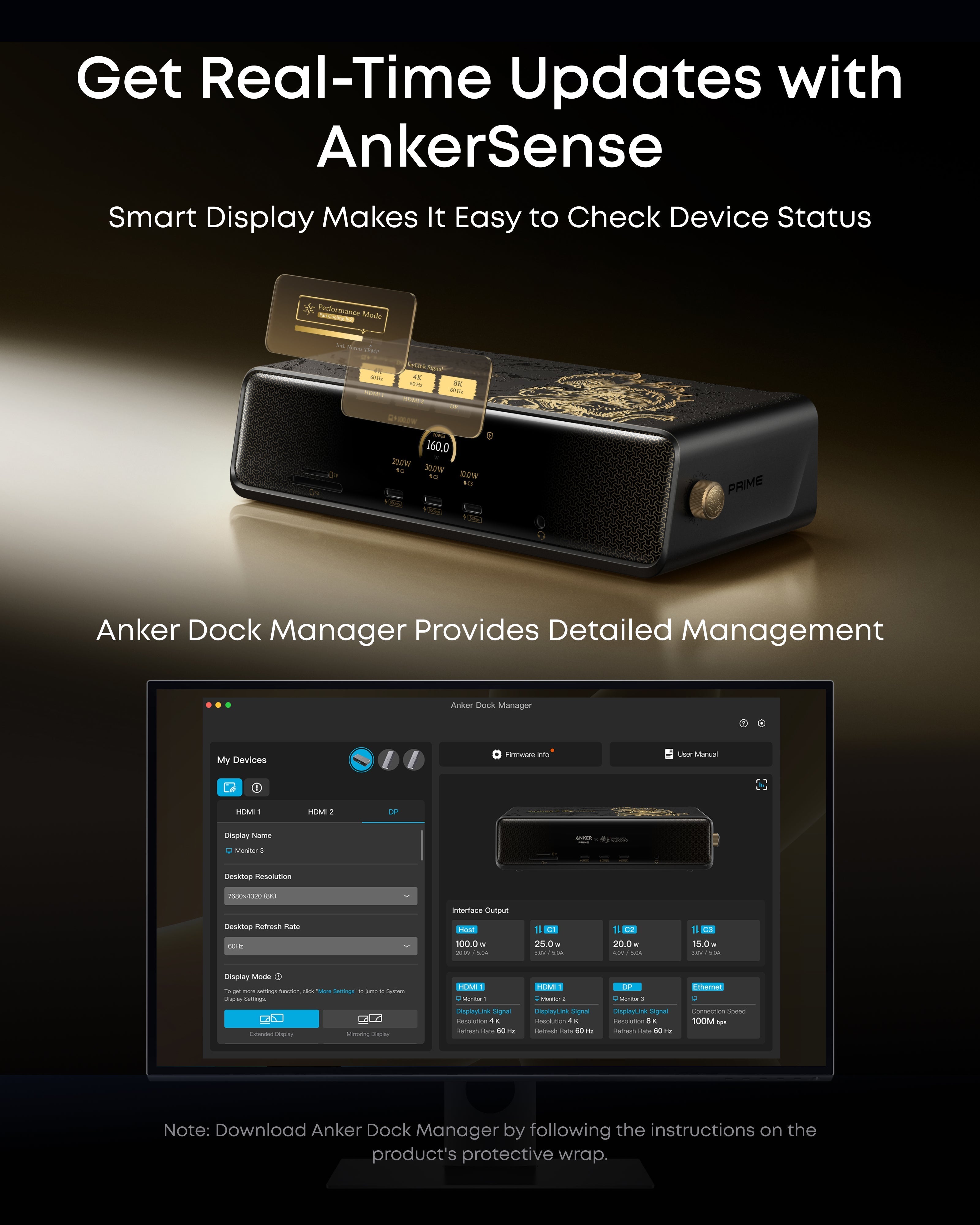 Anker with AnkerSense smart display for easy status check