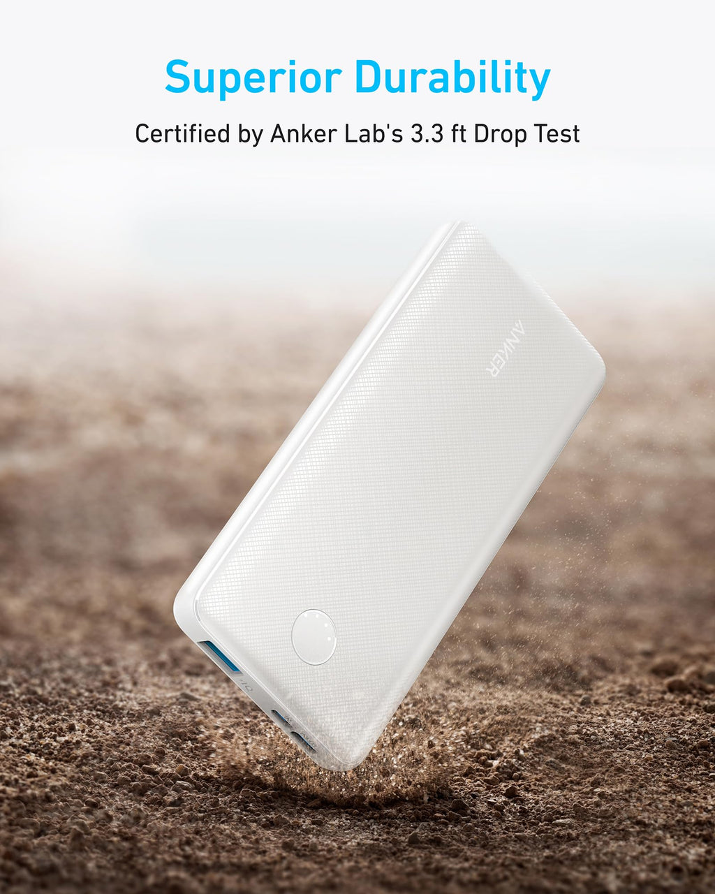 Anker power bank with drop-tested durability for outdoor use